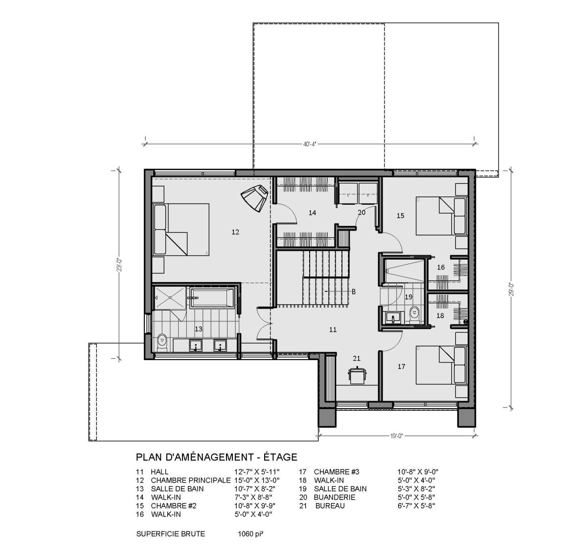 plan de maison étage pasadena