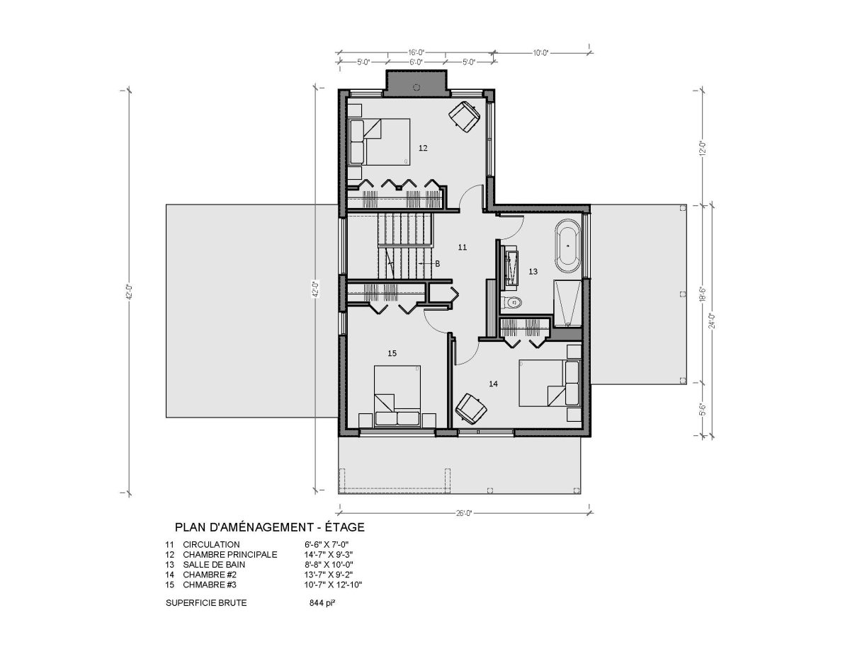 plan de maison étage ungava