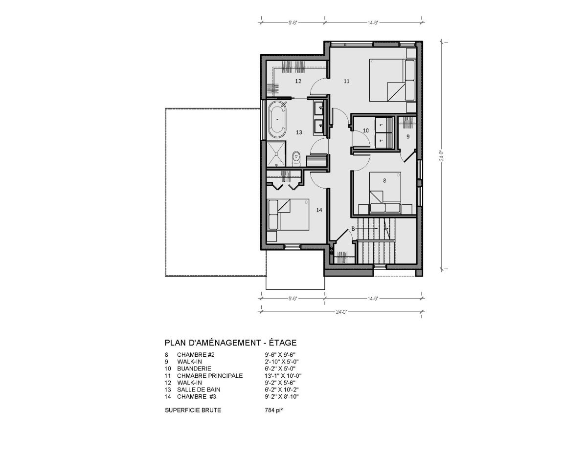 plan de maison étage Alta