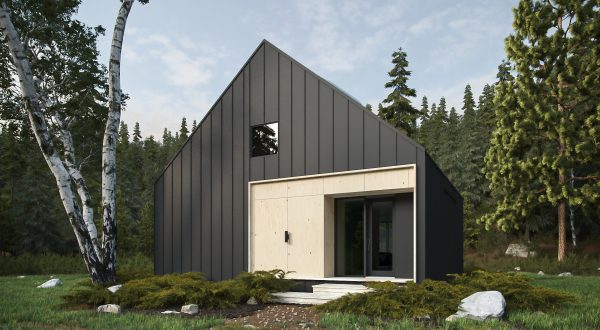 architecture plan de  maison bolton petit chalet scandinave noir