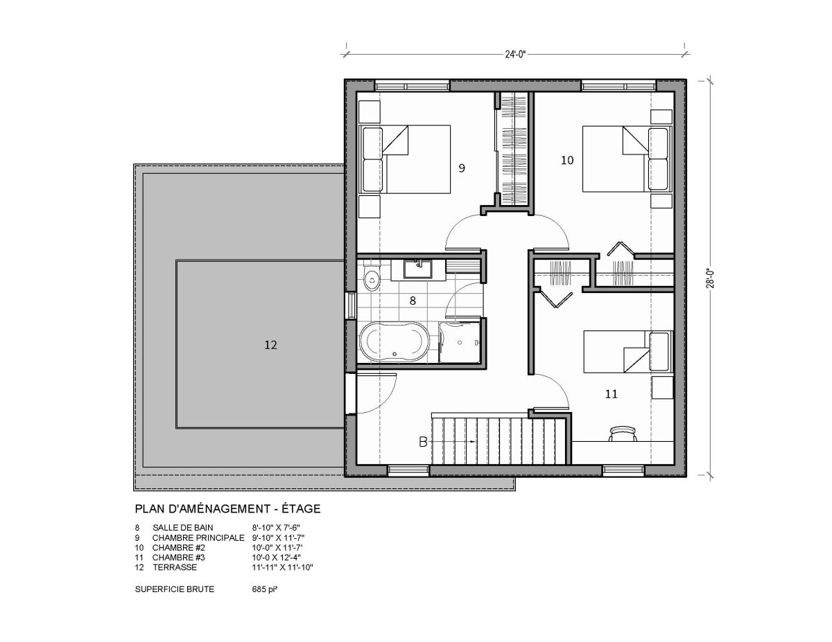 plan de maison étage Nutak