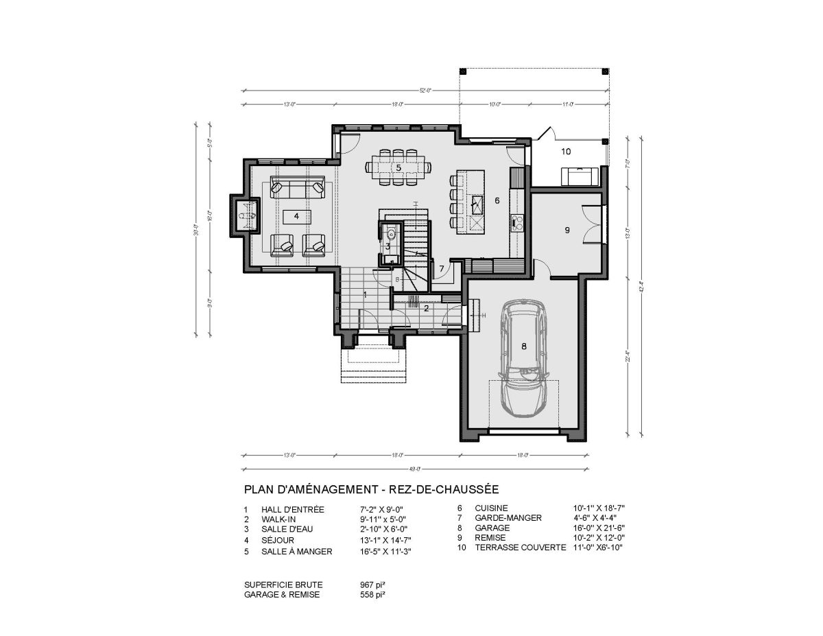 plan de maison farmhouse transitionnel rez de chaussee brandford