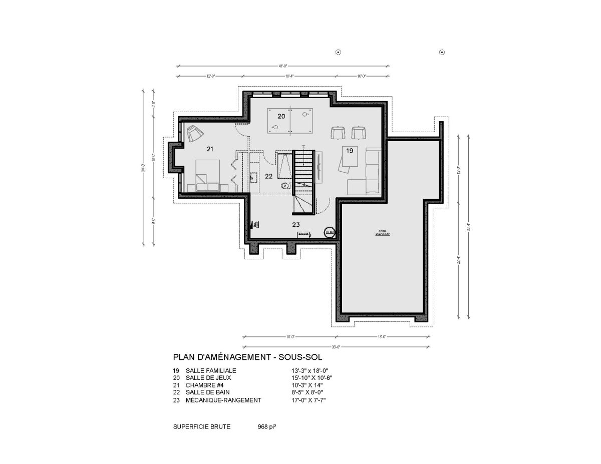 plan de maison farmhouse transitionnel sous-sol brandford