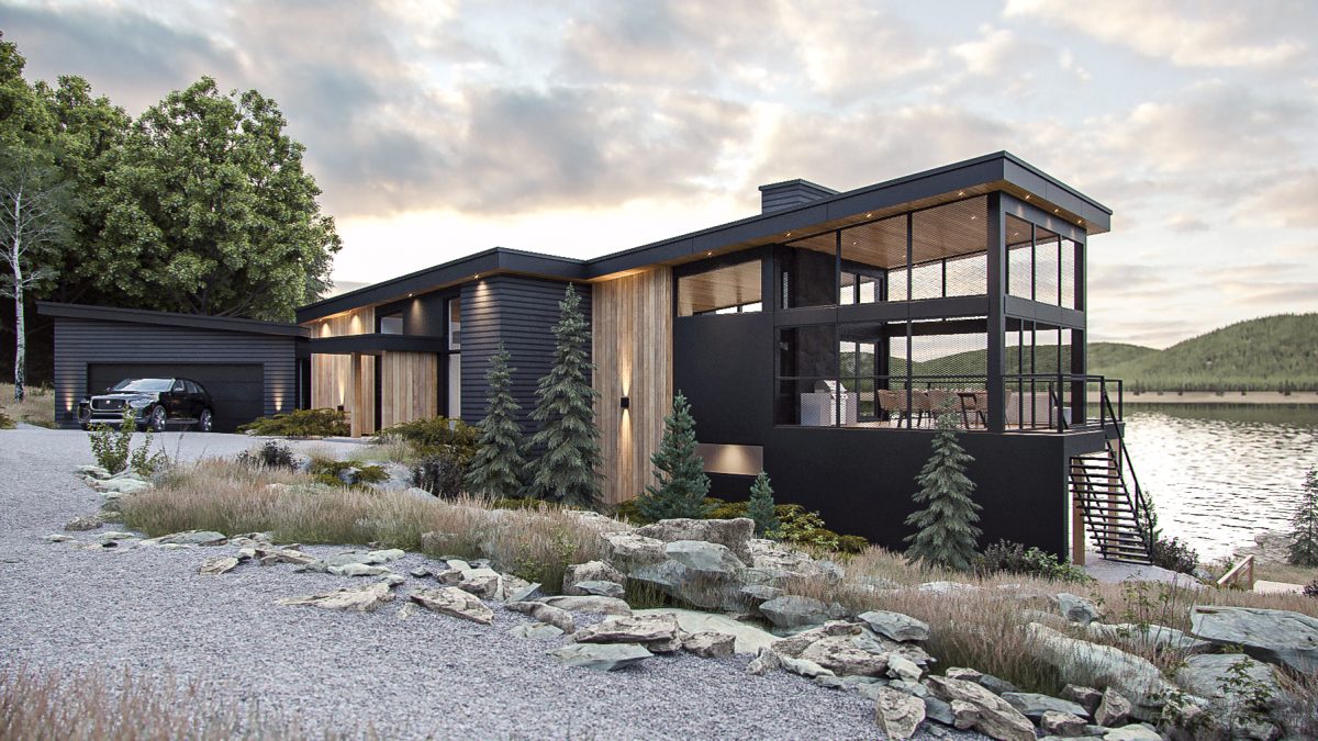 architecture plan de maison chalet boreal howard rez de jardin