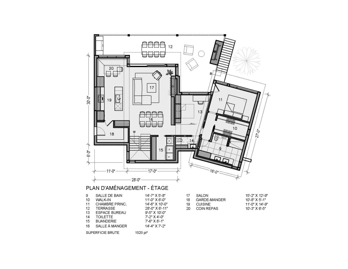 plan de maison aménagement étage chalet boréal tamarack